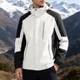 thumbnail image 4 of StSilkitty Men's Rain Jacket Color Block Long Sleeve Full Zip Windbreaker Waterproof Hooded Raincoat with Pockets, 4 of 9