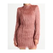Balmain Textured Pink Mini Dress With Structured Shoulders (Women's)