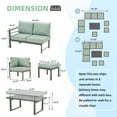thumbnail image 5 of AECOJOY Patio Furniture Set with Fire Pit Table,Aluminum Outdoor Furniture Sets Clearance Metal Patio Sets on sale, Outdoor Conversation Sets, Green, 5 of 12