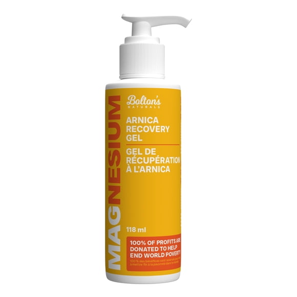 Bolton's Naturals Gel de Récupération au Magnésium et à l'Arnica, Gel à Absorption Rapide Qui Apaise l'Inconfort Musculaire et Articulaire, pour l'Activité Quotidienne, Non Gras, Formule Non Collante-118 ml