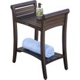 thumbnail image 3 of Rectangular Teak Shower Bench with Shelf and Handles in Brown Finish, 3 of 3
