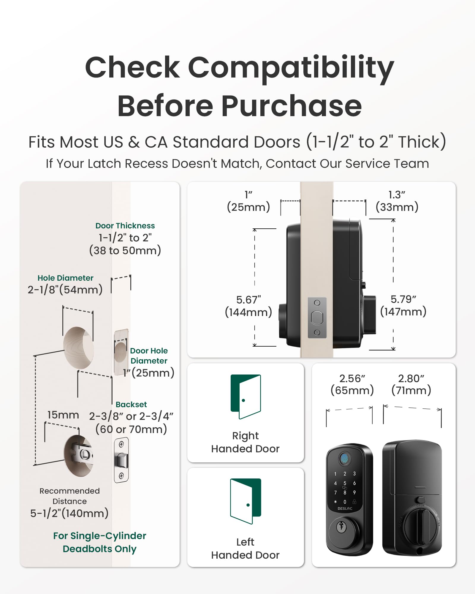 DESLOC B200 Smart Fingerprint Door Lock, Keyless Entry photo 3