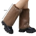 thumbnail image 6 of 1 Pair Faux Fur Leg Warmers for Women Girls Plush Soft Boot Cuff Sleeves Fluffy Furry Leg Sleeve for Winter Warmth, 6 of 8