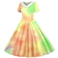 thumbnail image 2 of Ugoldhm Girls Gradient Print Collared Midi Dress - Summer Short Sleeve A-line Dresses, Size 5-14, 2 of 6