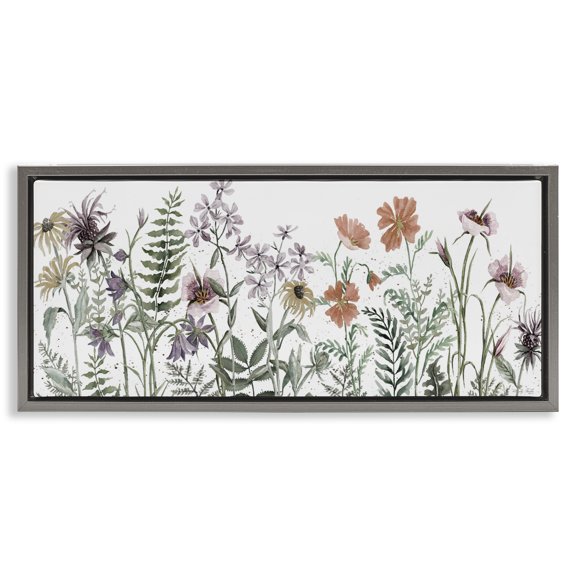 Stupell Industries Lush Summer Botanicals Gray Framed Floater Canvas Wall Art, design by Cindy Jacobs