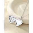 thumbnail image 5 of U7 Stripe Locket Necklace Silver Heart Pendant for Women Daughter Mother's Day Valentine Personalized Memorial Gift Custom Love Heart Necklaces, 5 of 8