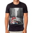 thumbnail image 2 of Super Mario T-Shirt Men's Black and White City Scene Adult Graphic Tee, 2 of 5
