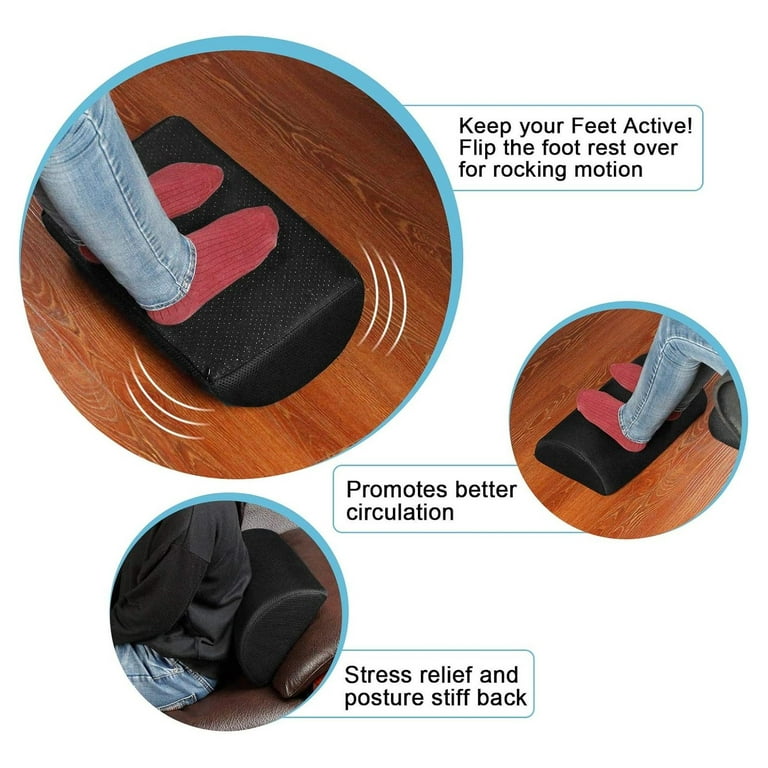 Gwolken Ergonomic Foot Rest Under Desk with Non-Slip Surface, High Rebound  Foam Footstool Footrest Ottoman Half-Cylinder Relieve Pain for Office