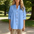 thumbnail image 5 of Njagoc3 Linen Button down Shirt Women Summer Fall Fashion Long Sleeve Cotton Gauze Tops Dressy Casual Work Blouse, 5 of 6
