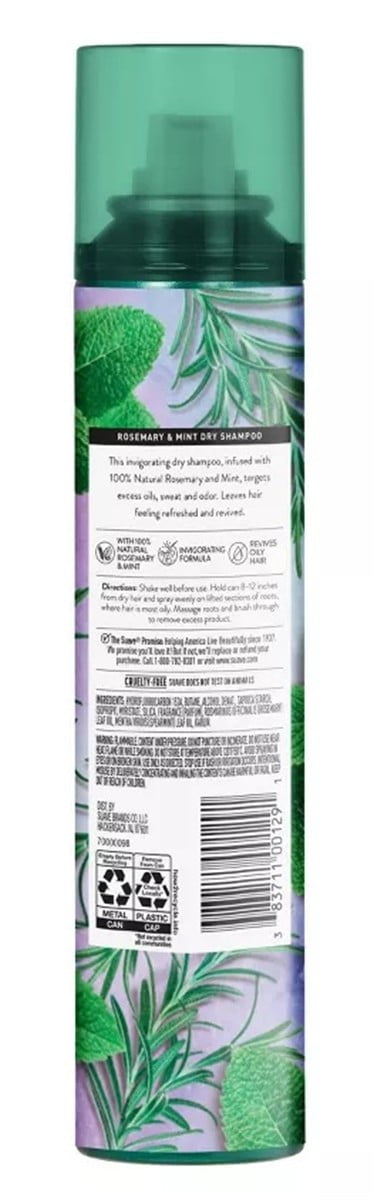 Suave Rosemary & Mint Invigorating Dry Shampoo, for Instantly Reviving Oily Hair, 4.3 oz (Pack of 3)