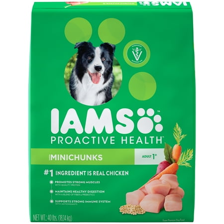 - IAMS PROACTIVE HEALTH Adult Minichunks Dry Dog Food Chicken, 40 lb. Bag