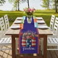 thumbnail image 4 of Table Runners 90 Inches Long Dress Scarves, Independence Day Farmhouse Coffee/Dining/Kitchen Table Runner for Living Room, US Flag Spring Flowers Vintage Blue Stars 13x90 Inch, 4 of 9