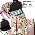 thumbnail image 2 of Vibrant Peach Print Sling Backpack, Cute Kawaii Tropical Fruit Design Crossbody Daypack, Modern Fresh Sweet Peach Pattern with Abstract Painting, Lightweight and Durable Adjustable Strap, 2 of 5