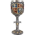 thumbnail image 3 of Ebros Lion And Fleur De Lis Crusader Knight Wine Goblet Chalice Drinkware Decor, 3 of 6