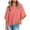 Pink, variant on ShomPort Comfortable Loose T-Shirts for Women Summer Solid Color 3/4 Sleeve Round Neck Tops Shirts