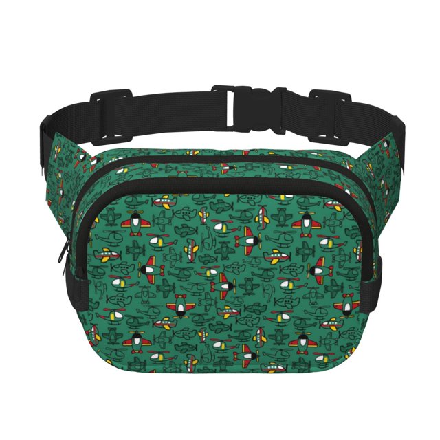 Balery Cartoon Air Transportation Mochila Cinturón para Mujeres y Hombres, Bolsa de Cintura Impermeable de Doble Capa con Correa