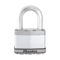 Master Lock Keyed Padlock,1 3/16 in,Rectangle,Silver M15KALF
