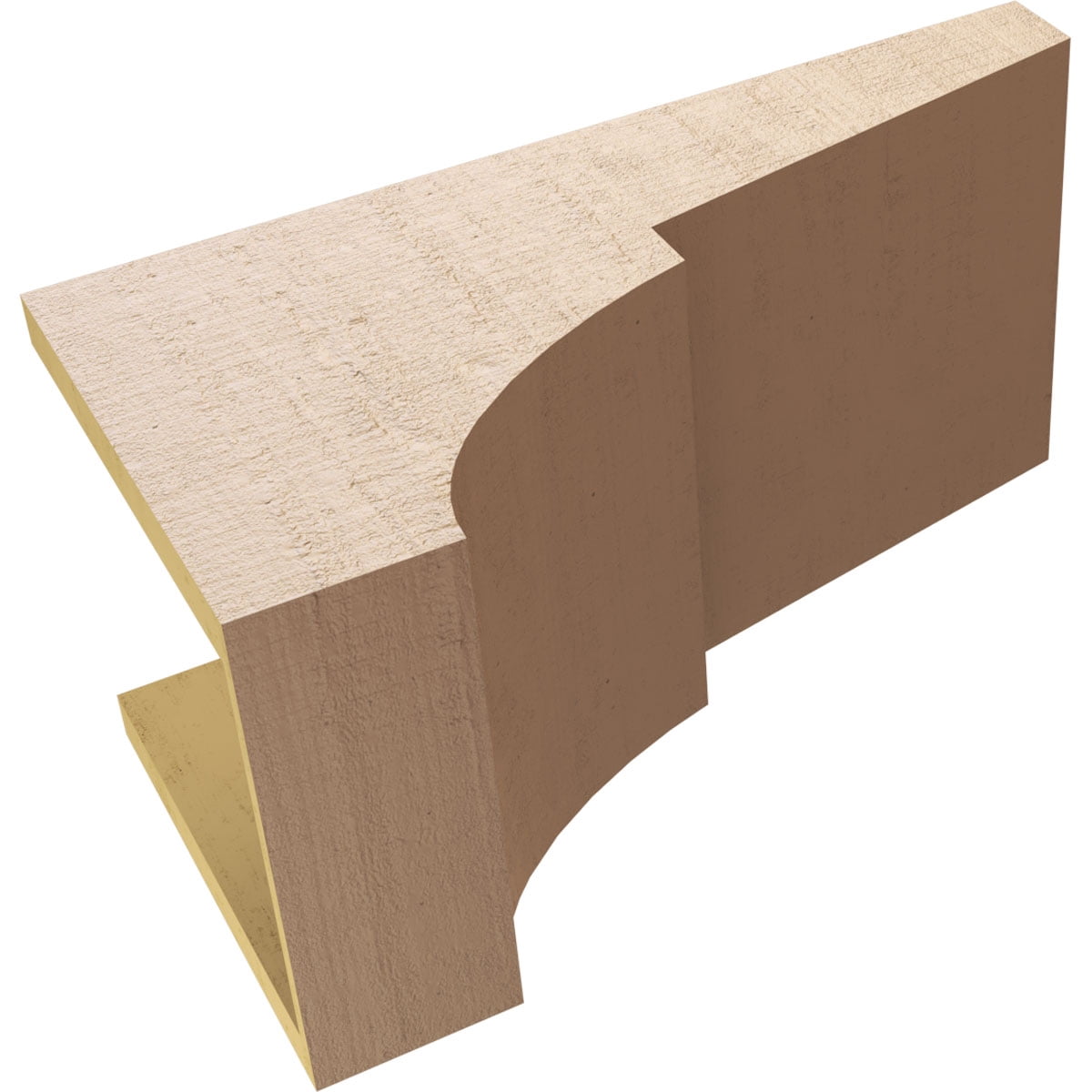 10"W x 20"D x 10"H Wide Monterey Rough Cedar Woodgrain TimberThane Corbel, Primed Tan