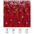 thumbnail image 5 of Christmas Snowflake Bed Skirt Queen Size 16&nbsp;Inch Drop, Red Gradient Wrap Around Dust Ruffle Bedskirts, Wrinkle & Fade Resistant Easy Fit Bedskirt with Adjustable Elastic, 5 of 8