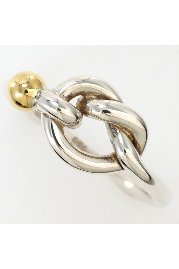 Pre-Owned Tiffany & Co. Love Knot 18K Yellow Gold Silver Ring (1 ring, total weight 3.0g)...