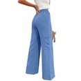 thumbnail image 4 of Yuanlook Women's Yoga Cargo Pants, Crinkle Fabric with Drawstring Waist & Wide Leg Fit, S-XXL, 4 of 6