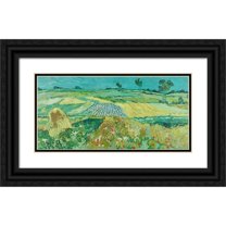 Vincent van Gogh 24x14 Black Ornate Framed Double Matted Museum Art Print Titled: The Level of Auvers (1890)