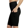thumbnail image 3 of Charmo Womens High Waisted Biker Yoga Shorts Knee Length Athletic Shorts with Pockets, 3 of 5