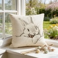 thumbnail image 2 of Easter Pillow Covers Linen Bunny Chocolate Sketch Decorative Throw Pillowcase 45X45Cm for Spring Home Decor, 2 of 7