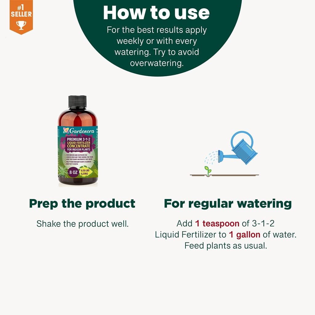 Premium Liquid CITRUS TREE Plant Fertilizer - 3-1-2 Concentrate for Indoor Plants and Flowers by Gardenera Labs | Organic Plant Food for CITRUS TREES - 32oz