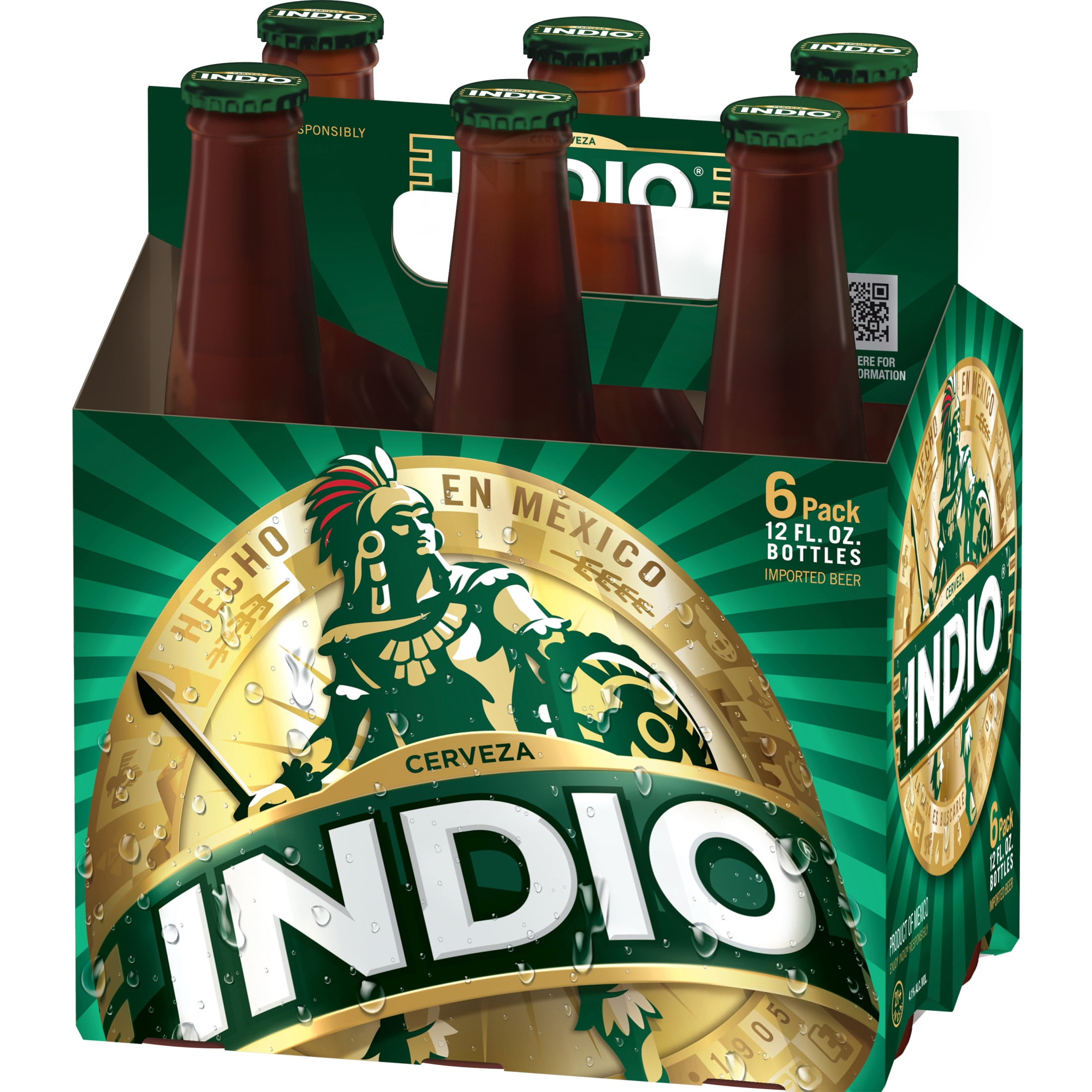 Indio Mexican Lager Beer, 6 Pack, 12 fl oz Bottles