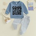 thumbnail image 2 of Towmus Baby Boy Clothes Fall 6 12 18 24 Months Football Long Sleeve Pullover Tops & Pant Sets Toddler Winter Outfits, 2 of 9