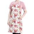 thumbnail image 5 of Pioneer Flower Floral Print Pattern Apron-Garden Aprons for Women with Pockets-Cotton Linen Waterproof Kitchen Cooking Gardening Aprons Adjustable for Kitchen,Cooking,BBQ and Salon 33x27 Inch, 5 of 7