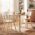 thumbnail image 4 of Costway 3 PCS Dining Table Set with 2 Padded Dining Chairs, Circle Dinner Dinette Table Beige & Natural, 4 of 9
