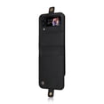 thumbnail image 2 of Compatible With Samsung Galaxy Z Flip 4 Phone Case Synthetic Leather Snapper Blocking Card Pockets Shockproof Anti-Fingerprint Lightweight Luxury Phone Cover,Black, 2 of 7