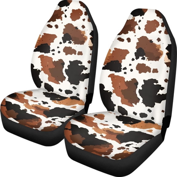 POLERO Front Seat Cover Automotive, Stretch Vehicle Seat Covers SUV Breathable, Cowhide Pattern