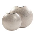 thumbnail image 5 of 10" Hammered Silver Disc Shape Decorative Vase, 5 of 6
