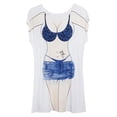 thumbnail image 2 of Divertida Camiseta de Playa con Estampado de  para Mujer - Multicolor, Único Azul BLESIY Bikini, 2 of 8