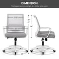 thumbnail image 3 of Hygge Ergonomic Lumbar Support Mid Back Adjustable Mesh Home Office Computer Desk Chair, Gray, 3 of 9