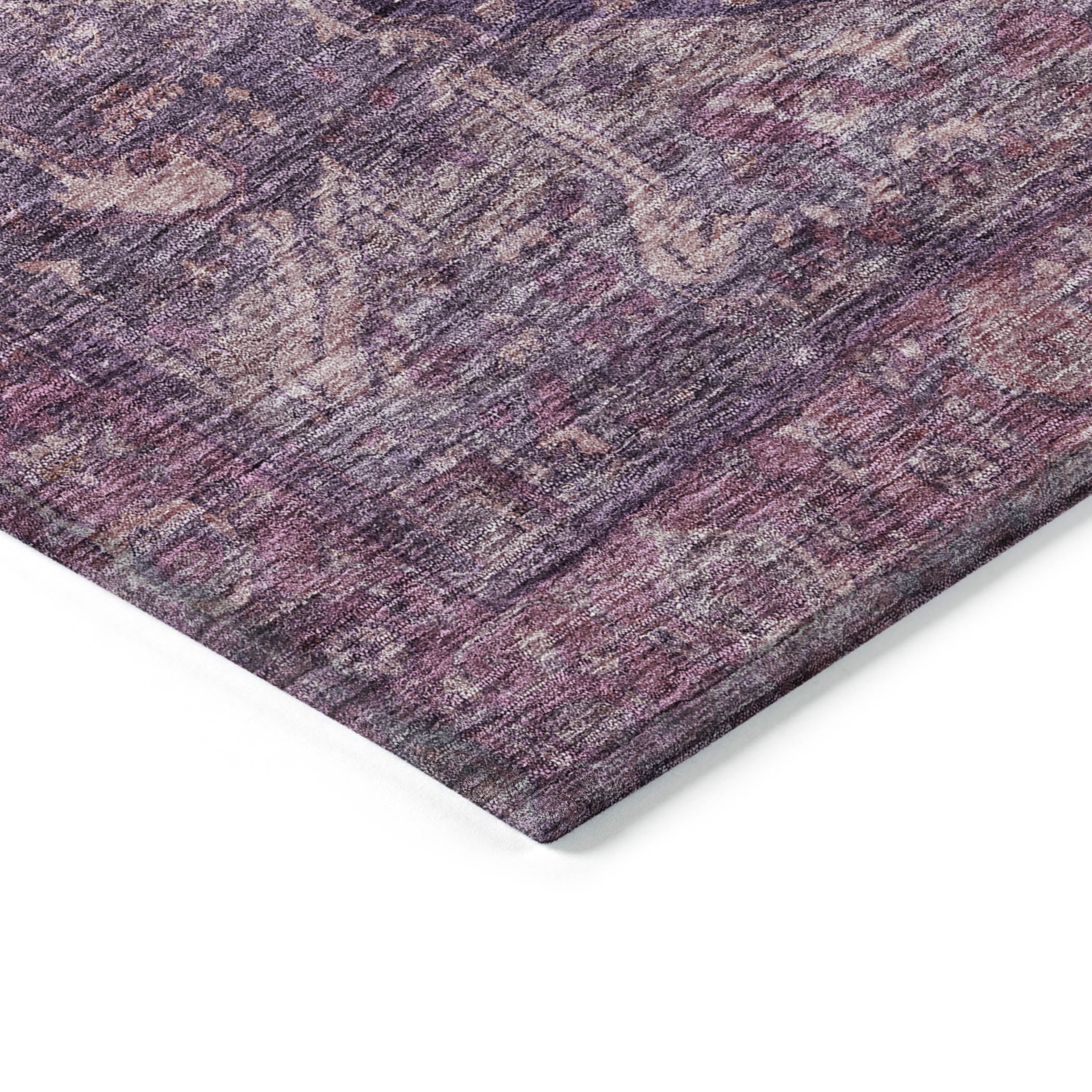 Addison Rugs Chantille Indoor/Outdoor Transitional Geometric, Abstract Eggplant Washable Rectangle Rug, 8' x 10'