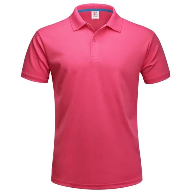 Polo de Golf Respirant à Séchage Rapide pour Hommes, Manches Courtes, Polyester, Col de Course, T-shirt de Sport, Rose Rouge P