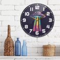 thumbnail image 3 of Yayeee Wall Clock for Living Room 11.9 inch Battery Operated Round with Holder, Purple UFO, 3 of 7