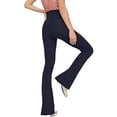 thumbnail image 3 of YAZI Women's Casual Bootleg Yoga Pants V Crossover High Waisted Flare Workout Pants Leggings, 3 of 12