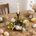 thumbnail image 2 of FEOLGEHLY Spring Easter Wreath, Artificial Egg-Shaped Ring with Colorful Eggs and Leaves, Lightweight Plastic Decoration for Indoor Windows Cabinet Doors Front Porch, Holiday Home Accent, 20cm, 2 of 7
