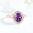 thumbnail image 5 of HeartsAndYou 2.1ct Natural Amethyst & Diamond Engage Ring Stylish Floral 14k SOLID Rose Gold, 5 of 9