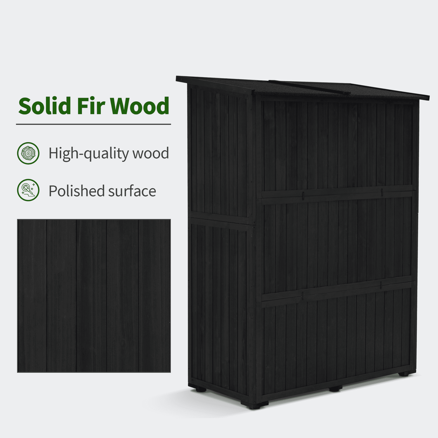 MCombo Outdoor Wood Storage Cabinet, Garden Tool Shed 1900