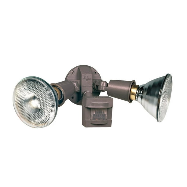 Heath Zenith MotionSensing Hardwired Incandescent Bronze Floodlight