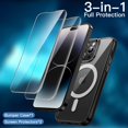 thumbnail image 3 of czcpp-3 in 1 Magnetic Case for iPhone 14 Pro 6.1-Inch with 2 Pack Tempered Glass Screen Protectors, Compatible with MagSafe, Shockproof Bumper Phone Cover (Black), 3 of 4