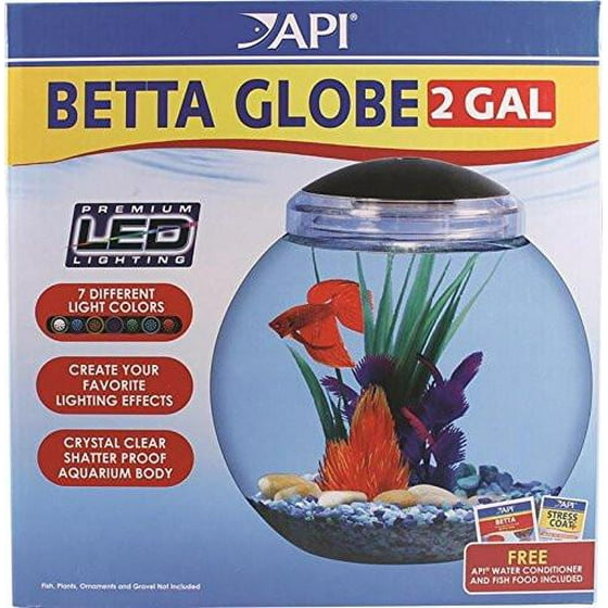 Api Aquaview Corner Aquarium Kit With Led Lighting And Internal Power Filter 2 1 Gallons