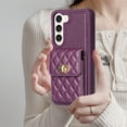 thumbnail image 5 of Dteck Wallet Case for Samsung Galaxy S23, Cute Luxury Bag Design, Elegant Purse Flip Card Pouch Cover Soft PU Leather Case with Shoulder Strap,Deep Purple, 5 of 6