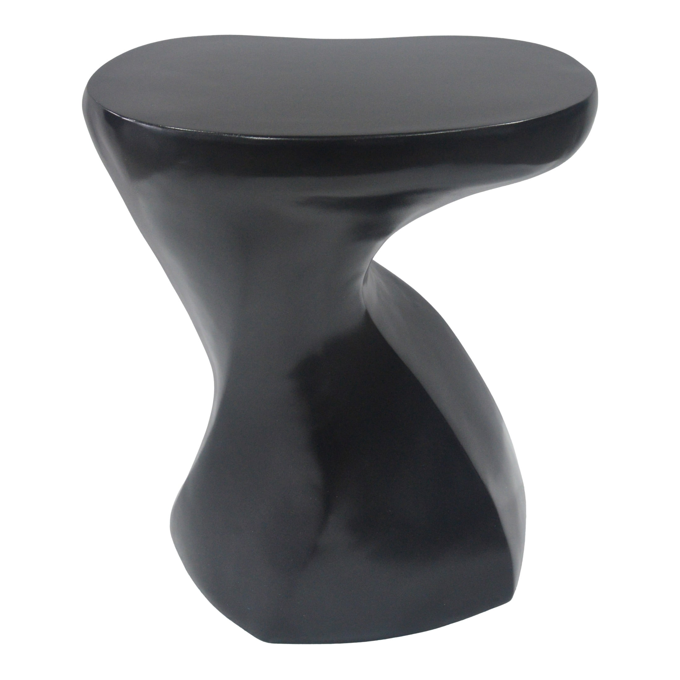 Christopher Knight Home 21"H Twisted Sculptural MGO Lightweight Outdoor Side Table, Black